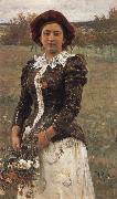 Ilya Repin, Autumn Bouquet Portrait of Vera Repina,the Artist-s Daughter